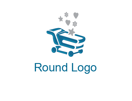 stars with shopping trolley logo