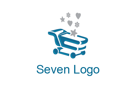 stars with shopping trolley logo