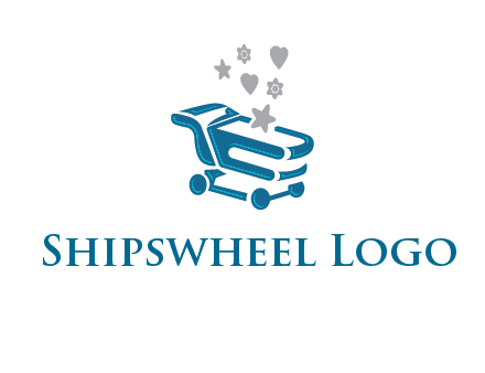 stars with shopping trolley logo