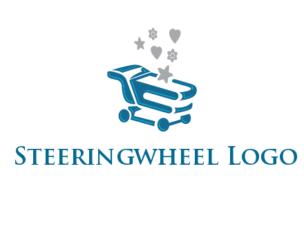 stars with shopping trolley logo