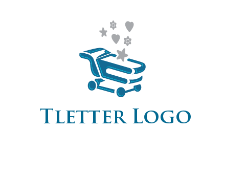 stars with shopping trolley logo