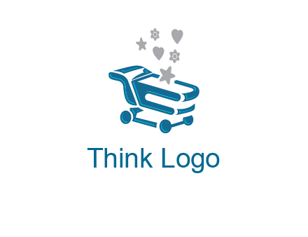 stars with shopping trolley logo