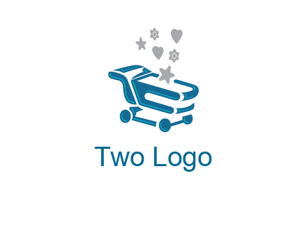 stars with shopping trolley logo