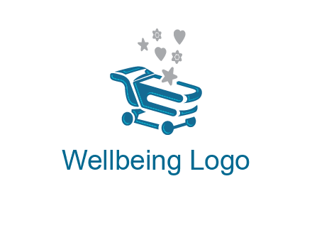 stars with shopping trolley logo