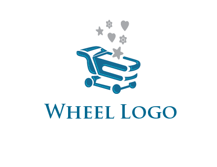 stars with shopping trolley logo