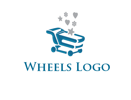 stars with shopping trolley logo