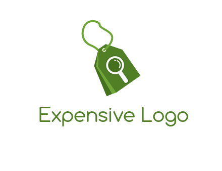 shopping tag logo with search icon