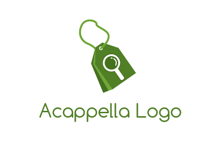 shopping tag logo with search icon