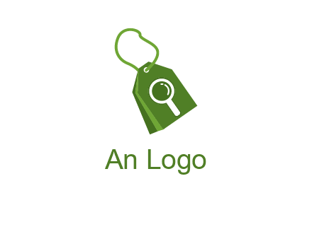 shopping tag logo with search icon