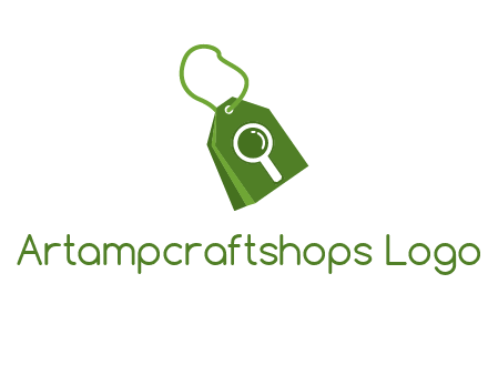 shopping tag logo with search icon