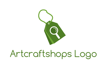 shopping tag logo with search icon