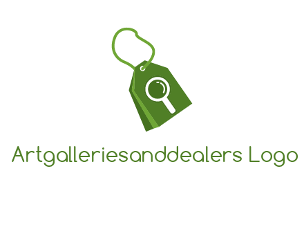 shopping tag logo with search icon