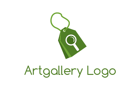 shopping tag logo with search icon