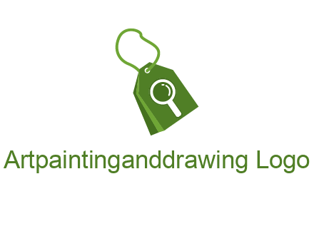 shopping tag logo with search icon