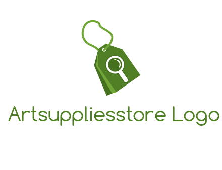 shopping tag logo with search icon