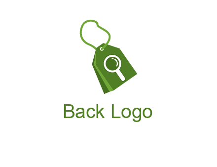 shopping tag logo with search icon