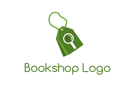 shopping tag logo with search icon