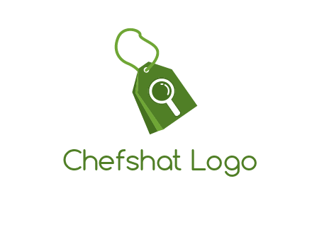 shopping tag logo with search icon