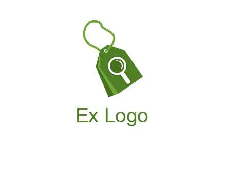 shopping tag logo with search icon