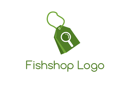shopping tag logo with search icon