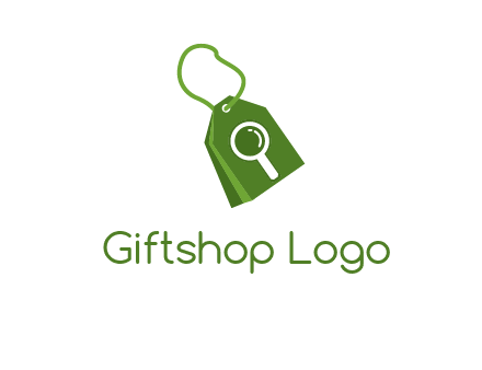 shopping tag logo with search icon