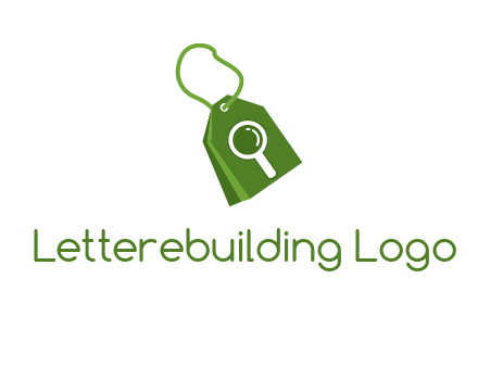 shopping tag logo with search icon