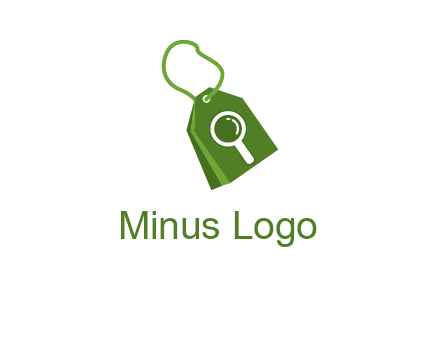 shopping tag logo with search icon