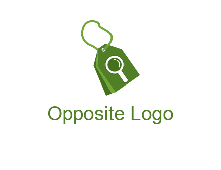 shopping tag logo with search icon