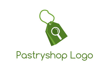 shopping tag logo with search icon