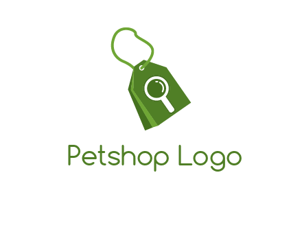 shopping tag logo with search icon