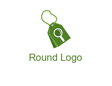 shopping tag logo with search icon