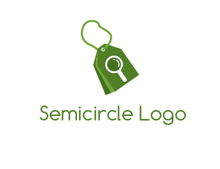 shopping tag logo with search icon