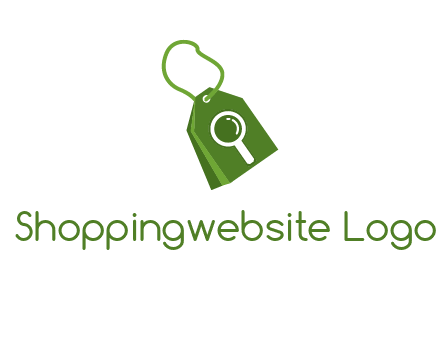shopping tag logo with search icon
