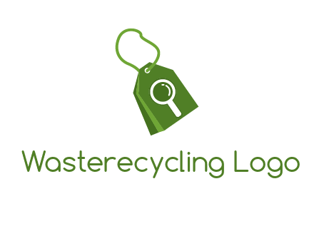 shopping tag logo with search icon