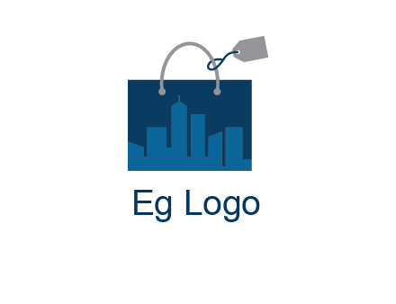 shopping bag with price tag icon