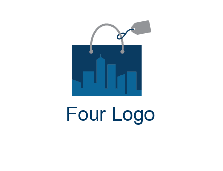 shopping bag with price tag icon