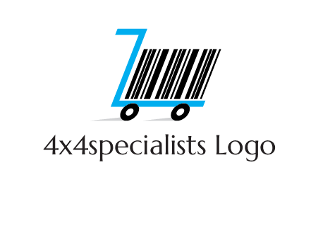 bar code shopping cart logo
