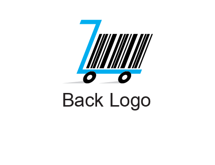 bar code shopping cart logo