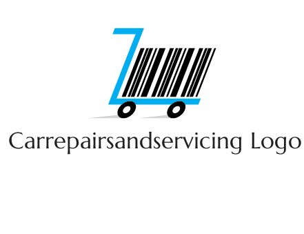 bar code shopping cart logo
