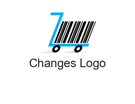 bar code shopping cart logo