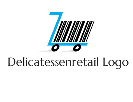 bar code shopping cart logo
