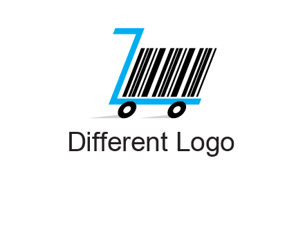 bar code shopping cart logo