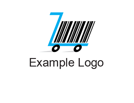 bar code shopping cart logo