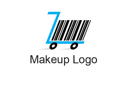 bar code shopping cart logo