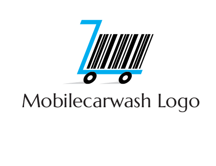 bar code shopping cart logo