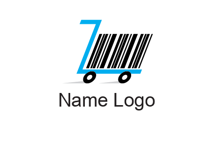 bar code shopping cart logo