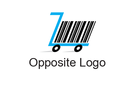 bar code shopping cart logo