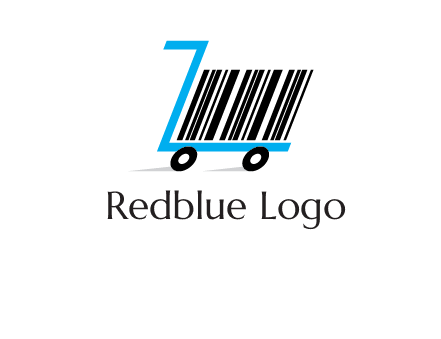 bar code shopping cart logo