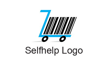 bar code shopping cart logo