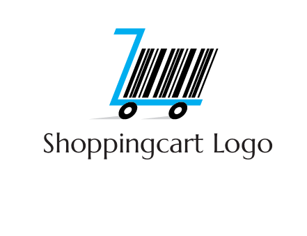 bar code shopping cart logo